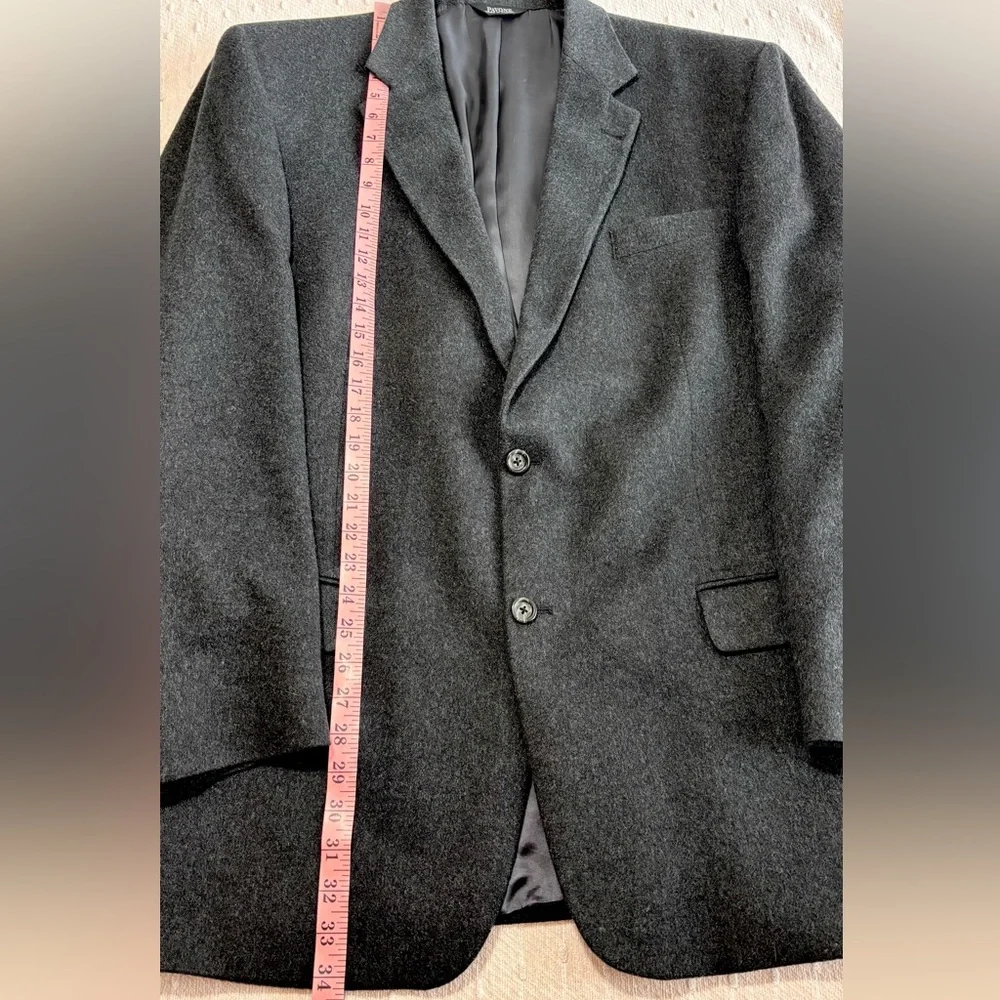 Pavone Cashmere Jacket Mens‎ 46L Cashmere Black Blazer Sport Coat Classic